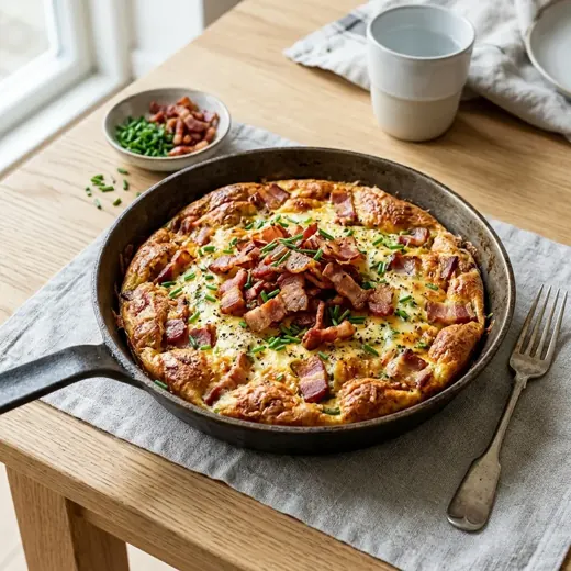 Omlet z chrupiącym boczkiem