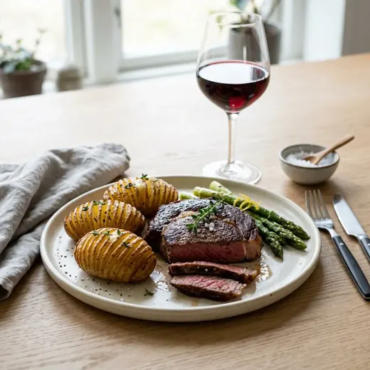 Stek z ziemniakami Hasselback