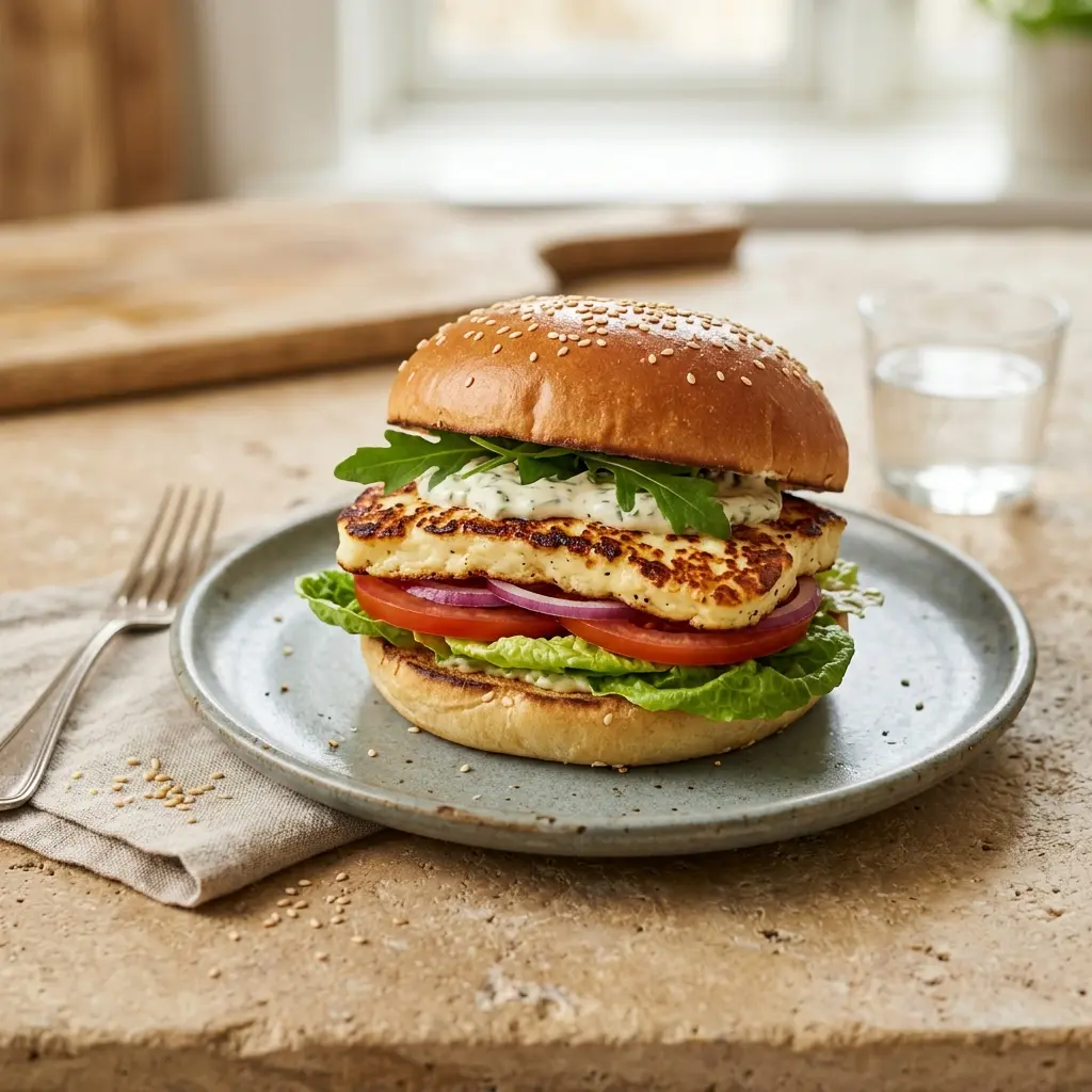 Burger z halloumi