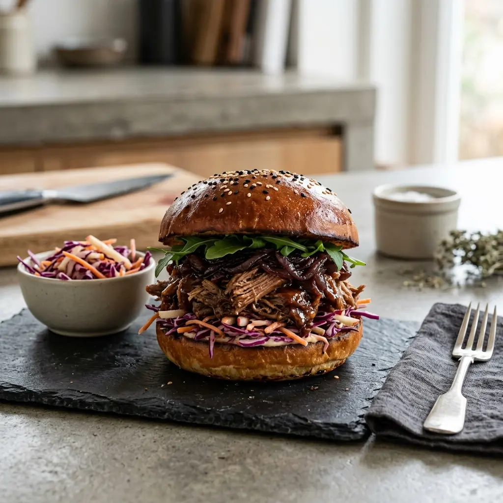 Burger z szarpaną kaczką