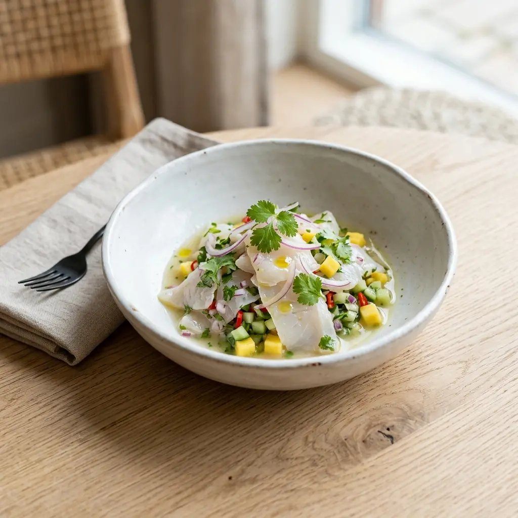 Ceviche z ryby płaskiej