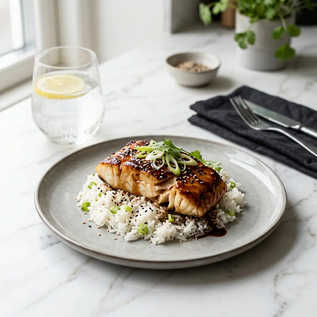 Dorsz teriyaki