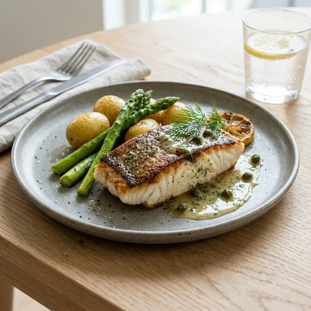 Halibut z patelni