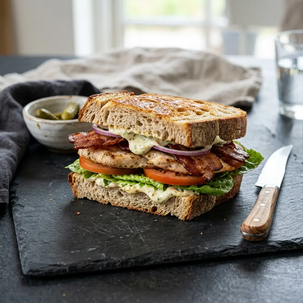 Kanapka z kurczakiem i boczkiem