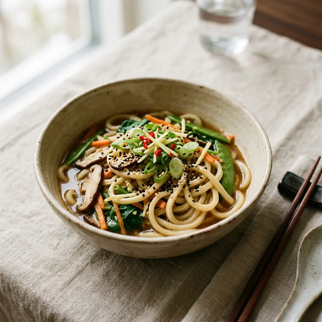 Makaron udon z imbirem