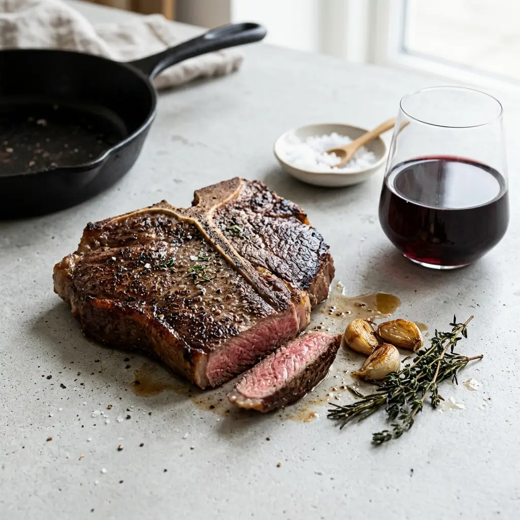 Stek T-bone z patelni