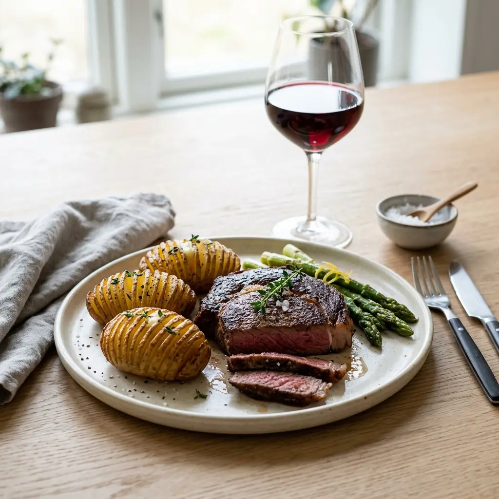 Stek z ziemniakami Hasselback